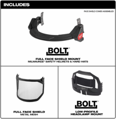 BOLT™ Metal Mesh Full Face Shield, 10 Inch x 9.5 Inch, Durable Stainless Steel