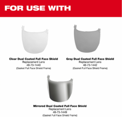 BOLT™ Gasketed Full Face Shield Replacement Frame (Compatible with Milwaukee® BOLT™ Safety Helmets & BOLT™ Hard Hats)