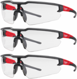 3PK Safety Glasses - Clear Anti-Scratch Lenses