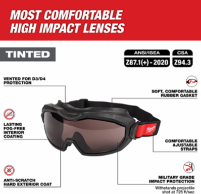 Vented Goggles - Tinted Dual Coat Lens