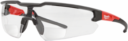 Bifocal Safety Glasses +2.50 Diopter Clear Anti-Scratch Lenses