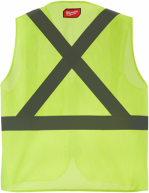 Class 2 High Visibility Yellow Safety Vest L/XL, Lightweight Mesh, 1 Pocket, Reflective Trim