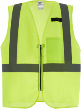 Class 2 High Visibility Yellow Mesh Safety Vest 2X/3X with Pocket