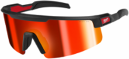 Wrap Around Safety Glasses - Red Mirrored Anti-Scratch Lenses
