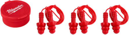 Reusable Corded Earplugs, Noise Reduction Rating of 26 dB, 3 Pairs