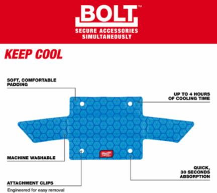 BOLT Hard Hat Cooling Sweat Band, 9.75 Inch Length, Up to 4 Hours Cooling Time