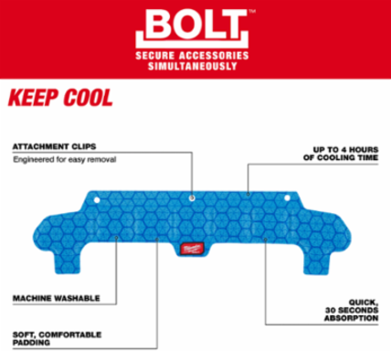 BOLT Safety Helmet Cooling Sweat Band, 10.25 Inch Length, Machine Washable, Soft Padding