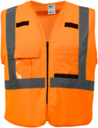 High Visibility Orange Safety Vest 2XL/3XL with 10 Pockets and Zipper Closure