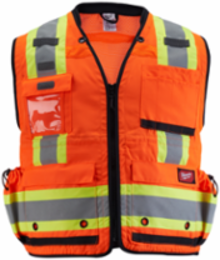 Class 2 High Visibility Safety Vest, L/XL, 27 Pockets, Tear-Resistant 600D