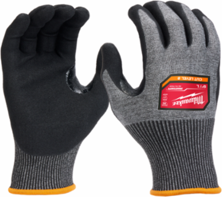 Cut Level 8 High-Dexterity Nitrile Dipped Gloves - Small, HPPE Material