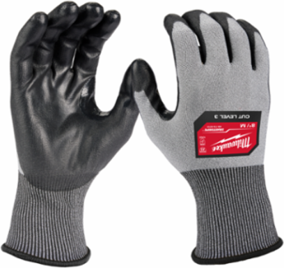 Cut Level 3 High Dexterity Polyurethane Dipped Gloves, Medium, Gray