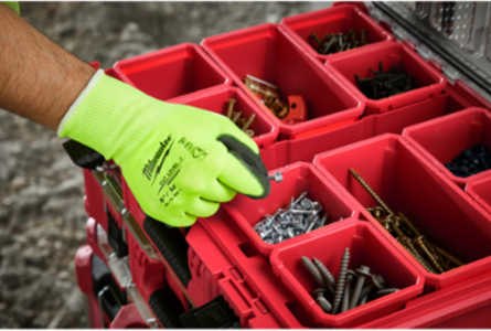 High Visibility Cut Level 1 Gloves - XXL, Polyurethane, 15 Gauge