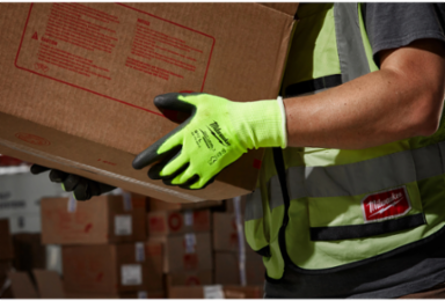 High Visibility Cut Level 1 Gloves - XXL, Polyurethane, 15 Gauge