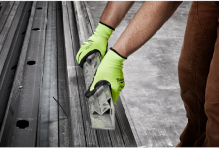 High Visibility Cut Level 3 Polyurethane Dipped Gloves, Small, A3, Anti-Slip Grip