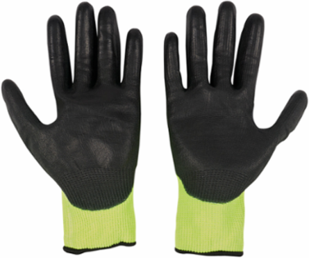 High Visibility Cut Level 3 Polyurethane Dipped Gloves - XL, A3, 12 Pack