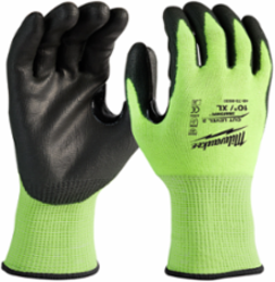 High Visibility Cut Level 3 Polyurethane Dipped Gloves - XL, A3, 12 Pack