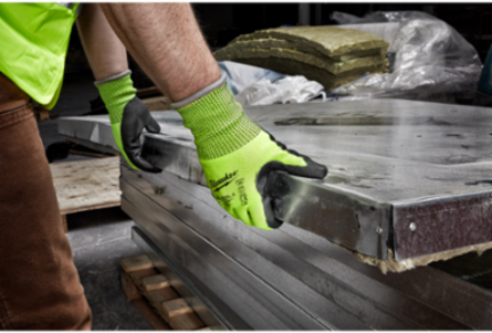 High Visibility ANSI/ISEA Cut Level 4 Gloves, Medium, Polyurethane, 13 Gauge