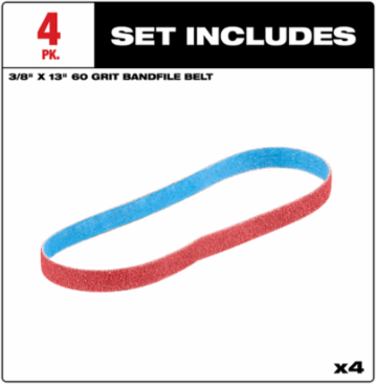 3/8” x 13” 60 Grit Bandfile Belts – 4 pack