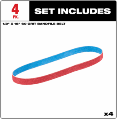 1/2” x 18” 60 Grit Bandfile Belts – 4 pack