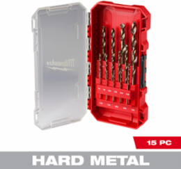 15PC RED HELIX Cobalt Drill Bit Set, Includes 1/16" to 3/8" Sizes