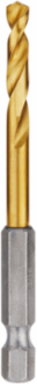 SHOCKWAVE Titanium Drill Bit 3/16 Inch with Hex Shank, 1.13 Inch Flute Length