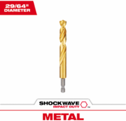 29/64 Inch SHOCKWAVE™ Titanium Drill Bit, 3.5 Inch Length, Hex Shank