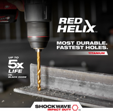 23PC SHOCKWAVE™ Impact Duty RED HELIX™ Titanium Drill Bit Set