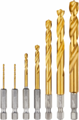 7PC SHOCKWAVE™ Impact Duty RED HELIX™ Titanium Drill Bit Set
