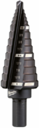 #8 Step Drill Bit, 1/2 Inch to 1 Inch by 1/16 Inch, 6 Inch Length, Black Oxide Coating