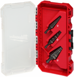 Step Drill Bit Set, 3 Pieces, Black Oxide Coating, 1/8"-7/8" Sizes