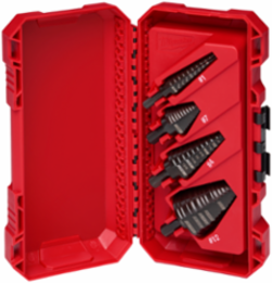 4PC Step Drill Bit Set with Black Oxide Coating, 1/8" to 1-3/8" Sizes