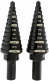 2PC Step Drill Bit Set #4, Black Oxide, 3/16 Inch - 7/8 Inch Sizes