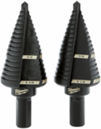 2PC Step Drill Bit Set #9, 7/8" to 1-1/8" Sizes, High Speed Steel