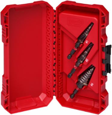 SHOCKWAVE Impact Duty Step Bits Set, 3 Pieces - Titanium Nitride Coated, #1, #2, #4