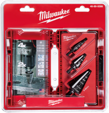 3 Pc Metric Step Drill Bit Set, 4-12mm to 6-35mm, High Speed Steel, JAM-FREE Performance