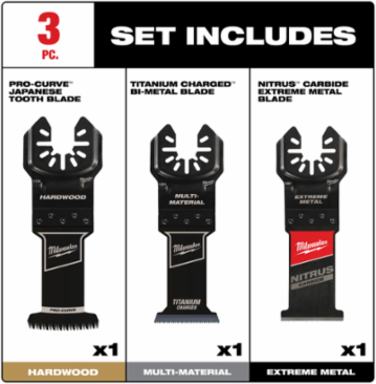 OPEN-LOK™ 3-Piece Oscillating Multi-Tool Blade Set, 1-3/8 Inch Blades