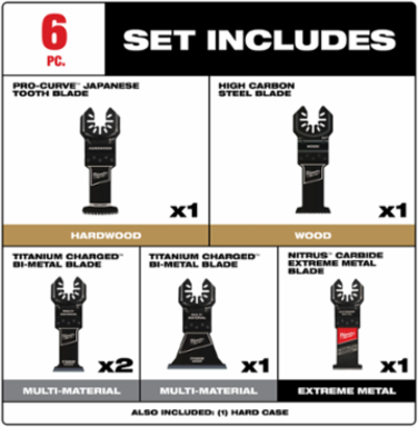 OPEN-LOK™ Multi-Tool Blade Set, 6 Piece, Includes 1-3/8 Inch & 2-1/2 Inch Blades