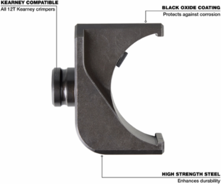 Kearney to U-Die Adapter for 12T Crimpers, 1.90 Inch Length, Steel Material