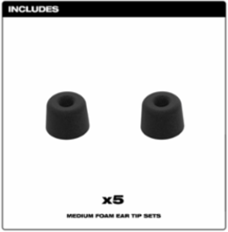 Jobsite Earbuds Foam Ear Tip Kit - Medium Size, 5 Pairs, Foam Material