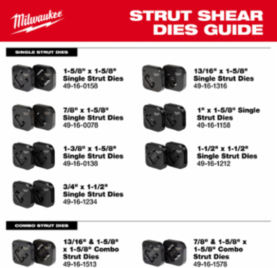 1-3/8" x 1-5/8" Single Strut Shearing Dies