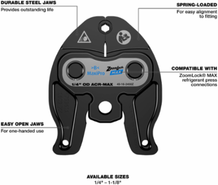 3/4 Inch ZoomLock® MAX Press Jaw for M12™ FORCE LOGIC™ Press Tools, 2.91 lb Forged Steel