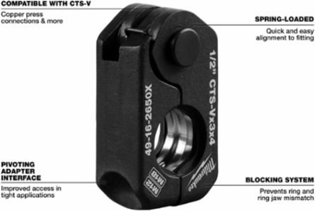 CTS-V Pivoting Press Ring Kit, 1/2"-1-1/4" Capacity, Forged Steel