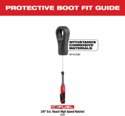 M12 FUELTM Extended Reach High Speed Ratchet Protective Boot, Fitted, Rubber