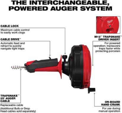 TRAPSNAKETM 25 Auger with CABLE DRIVETM for 1/2 to 2 Drain Lines