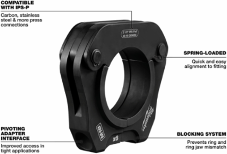 4 Inch IPS-P Pivoting Press Ring for M18TM FORCE LOGICTM, Steel, Press Fitting Installation