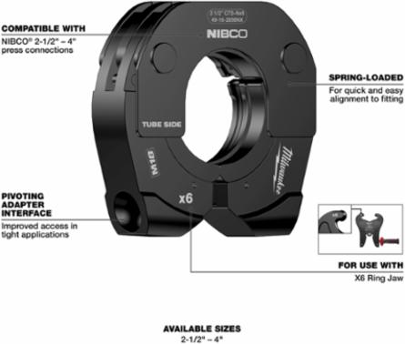 4 Inch NIBCO  Press Ring for M18TM FORCE LOGICTM Tool, Steel Construction