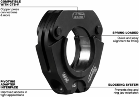 CTS-V Pivoting Press Ring Kit 2-1/2" to 4" Capacity, Forged Steel
