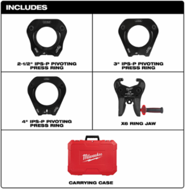 2-1/2" - 4" IPS-P Pivoting Press Ring Kit, Steel for M18TM FORCE LOGICTM Tools