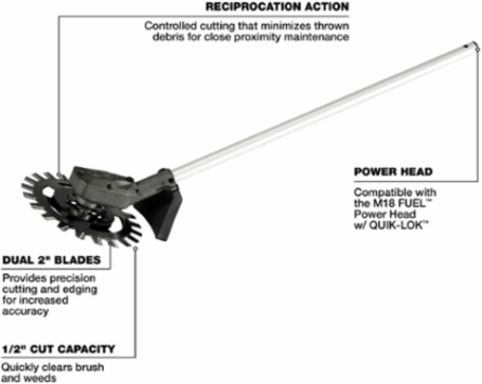 M18 FUEL™ QUIK-LOK™ Reciprocator Attachment, 9 Inch Blade, 1/2 Inch Cut Capacity, 5.2 lbs Weight