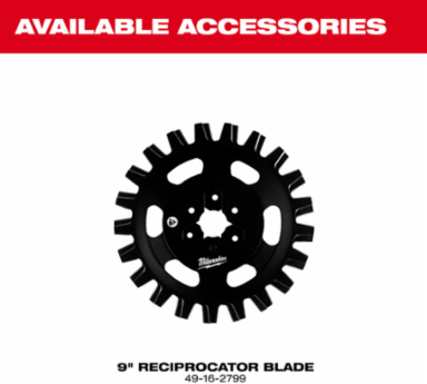 M18 FUEL™ QUIK-LOK™ Reciprocator Attachment, 9 Inch Blade, 1/2 Inch Cut Capacity, 5.2 lbs Weight